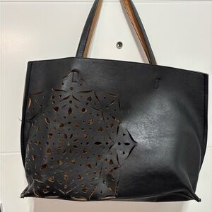 Elegant Black Cutout Tote Bag
